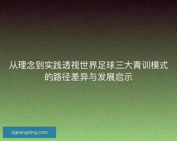 从理念到实践透视世界足球三大青训模式的路径差异与发展启示 从理念到实践透视世界足球三大青训模式的路径差异与发展启示